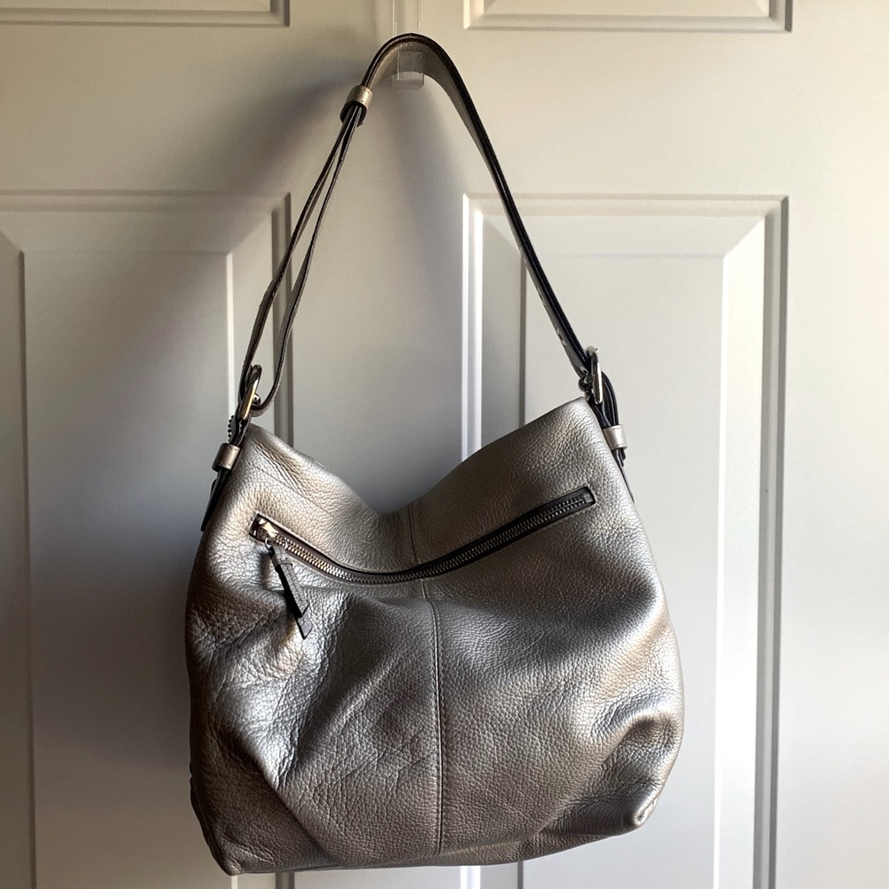 Silver coach purse